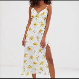 Abercrombie floral midi dress with slit